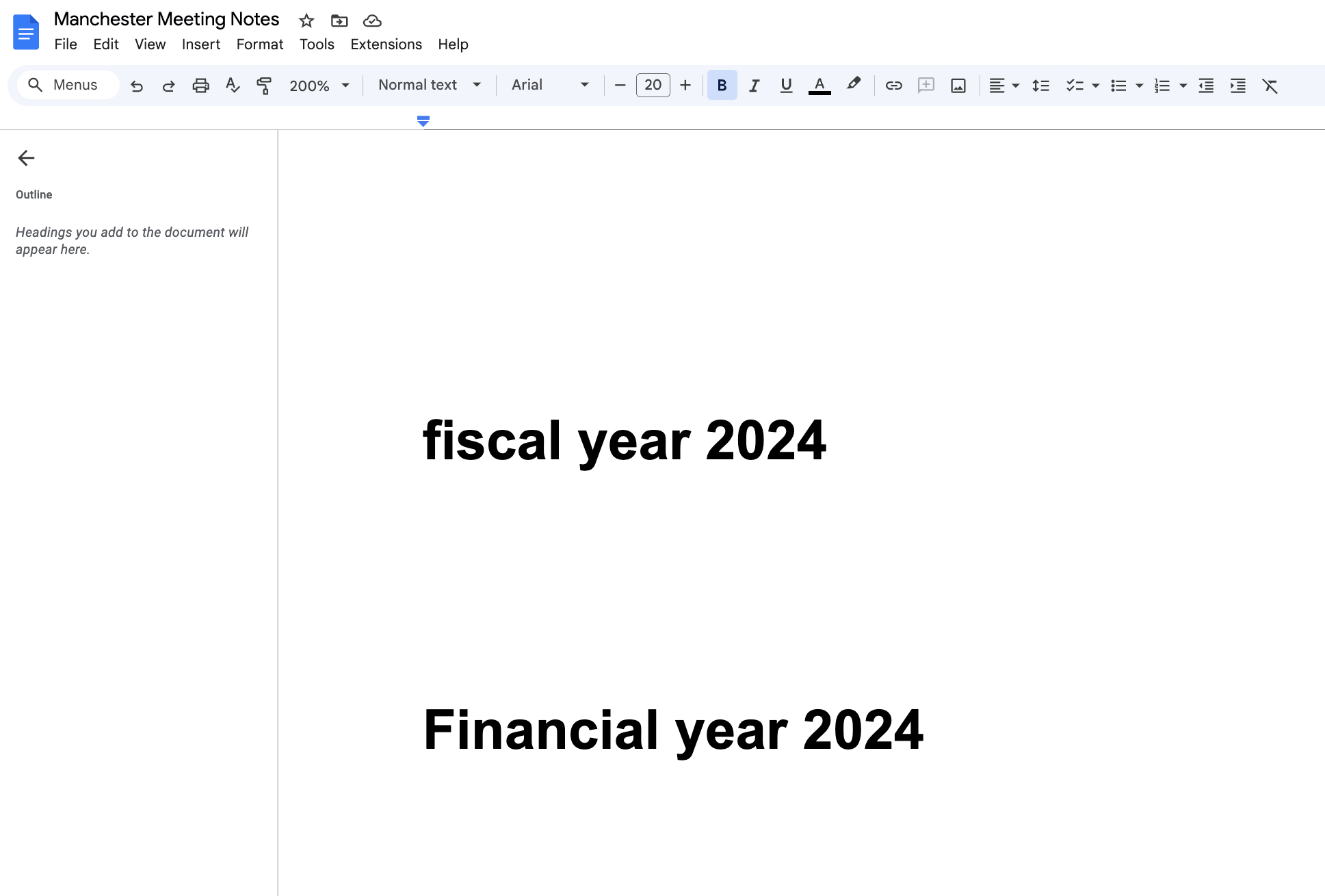 State of Doc before Action Execution